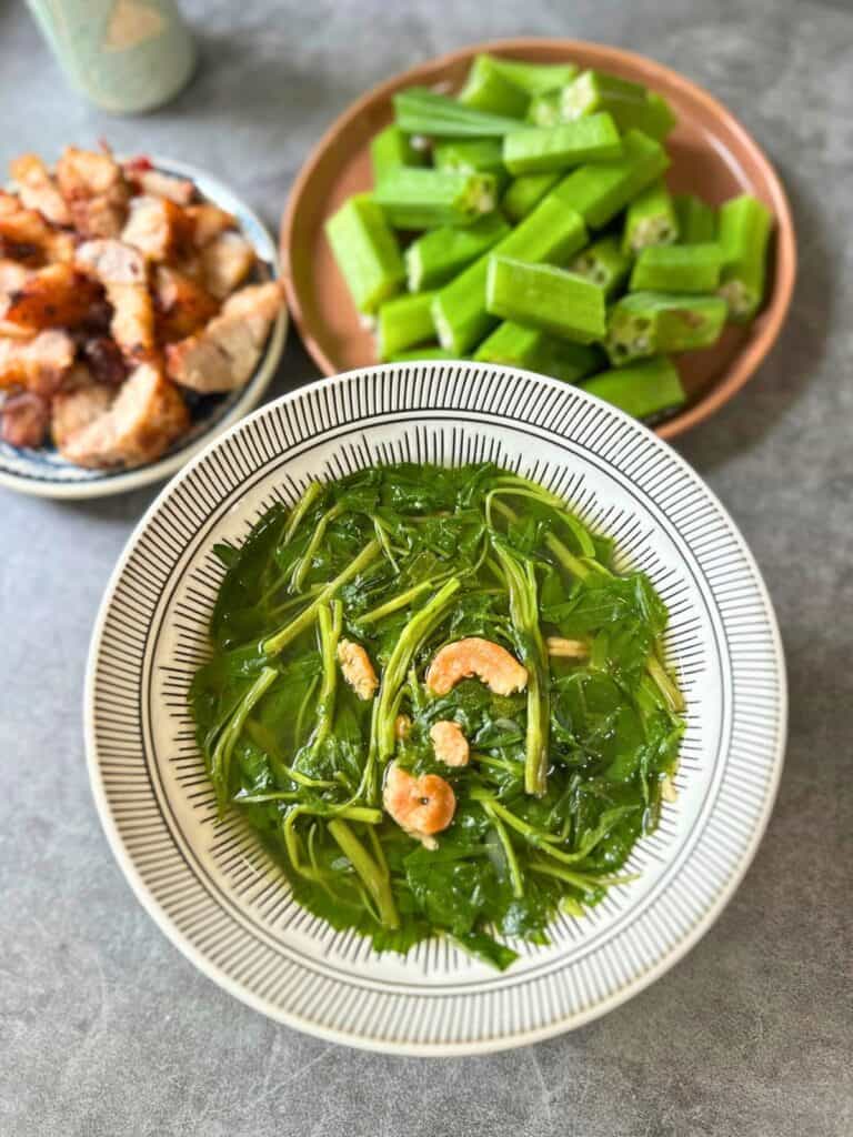 Water Spinach Soup with Shrimp (Canh Rau Muống Tôm)