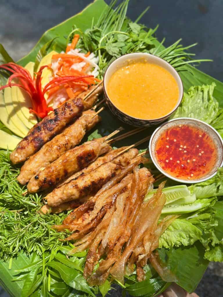 Nem Nướng (Nha Trang-Style Grilled Pork Sausages)